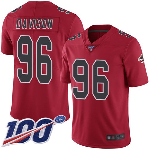 Atlanta Falcons Limited Red Men Tyeler Davison Jersey NFL Football #96 100th Season Rush Vapor Untouchable